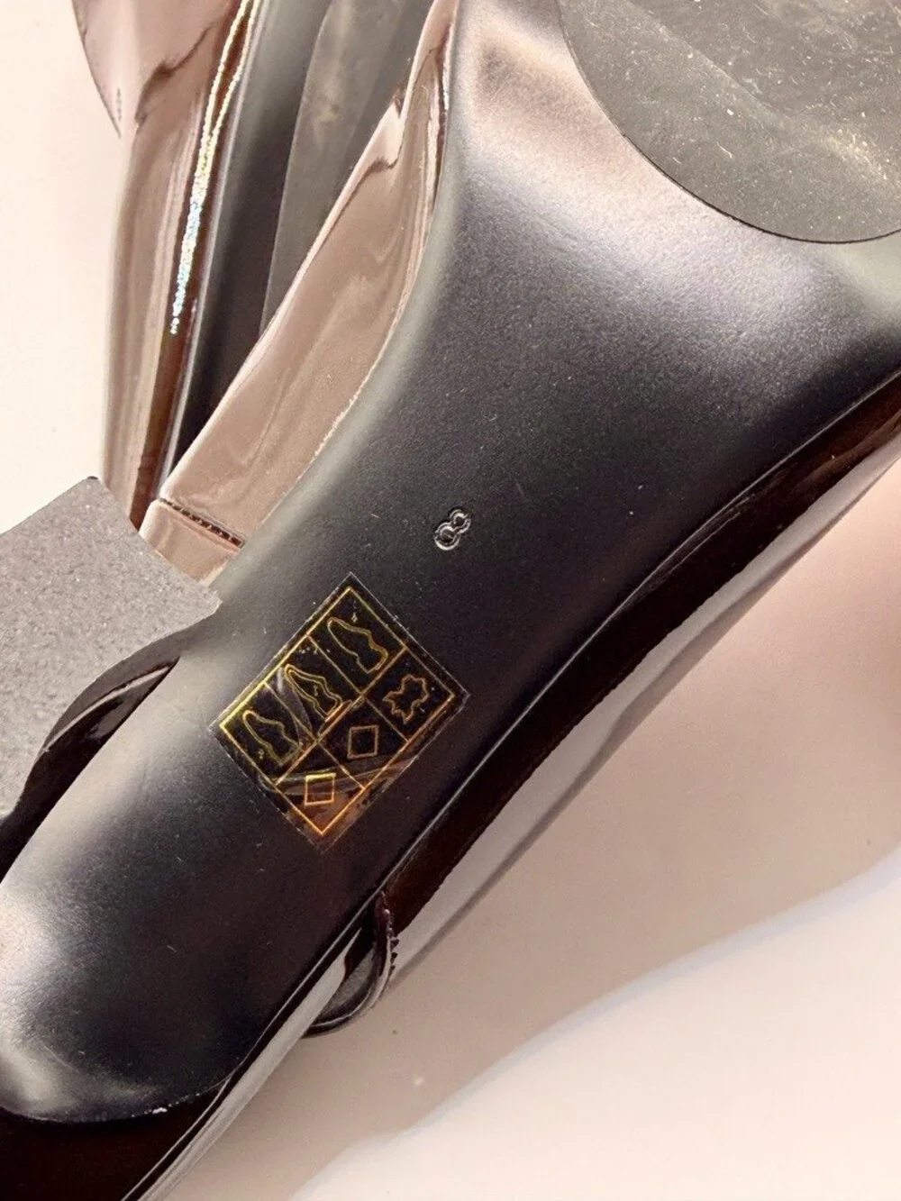 Jeffrey Campbell Women Brown Patent Leather Pointy Toe Slingback Pump Sz 8